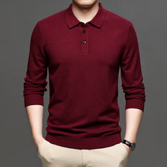 Men's Lapel Knit Pullover Sweater